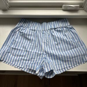 AYR High Waist Blue and White Striped Shorts